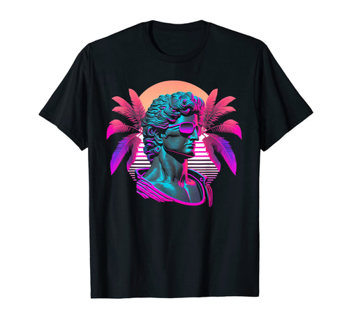 Greek Statue Vaporwave Retrowave T-Shirt - Minimalist Print Unisex - T-Shirt, Sweatshirt, Hoodie