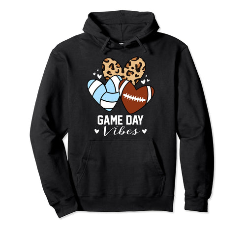 Game Day Vibes Funny Football Volleyball Hoodie - Minimalist Print Unisex - T-Shirt, Sweatshirt, Hoodie