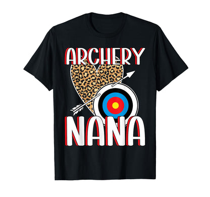 Archery Nana Grandma Heart Nana Archer T-Shirt - Novelty Apparel Unisex - T-Shirt, Sweatshirt, Hoodie