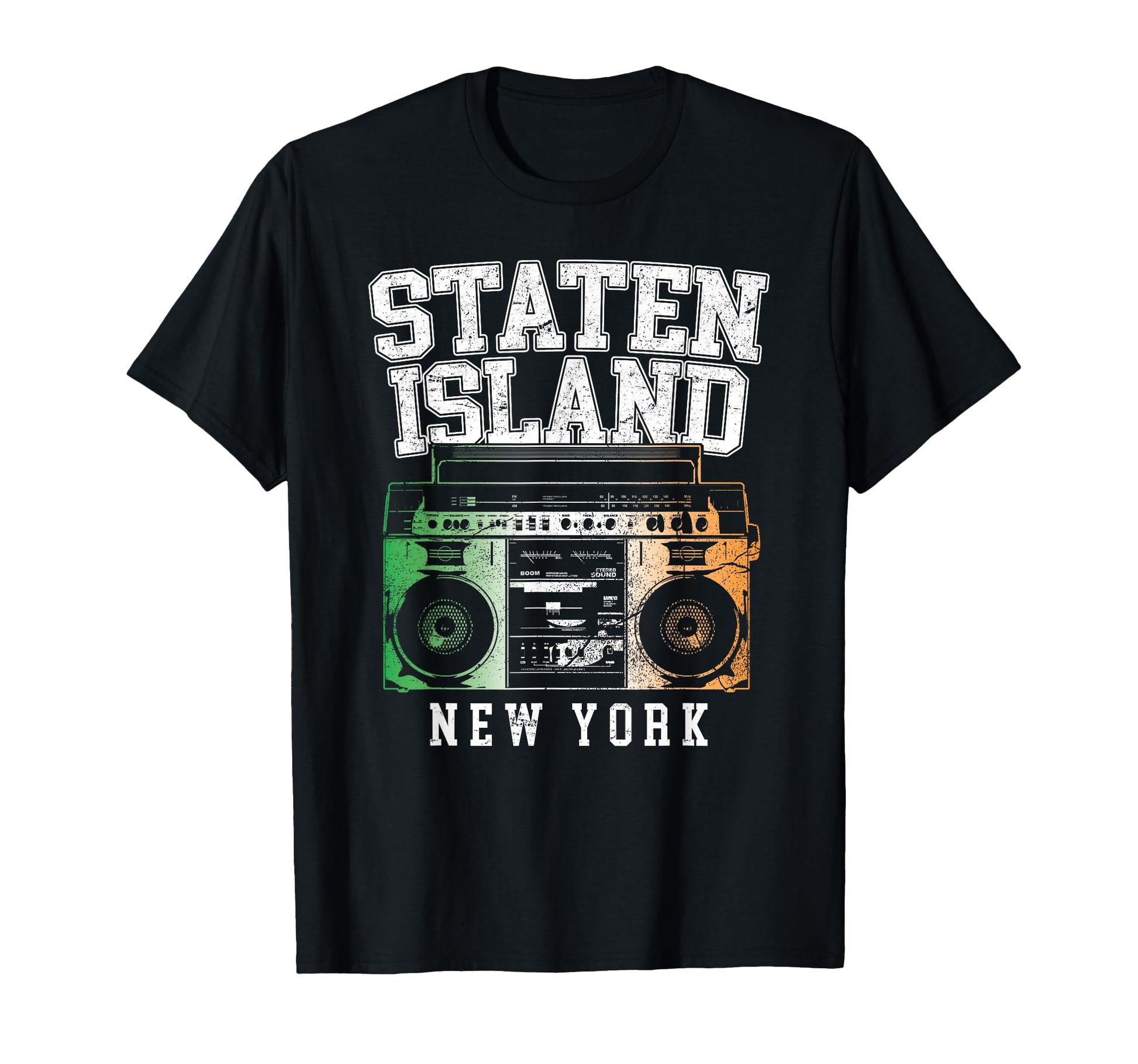 Staten Island New York Nyc Boombox Old T-Shirt - Novelty Apparel Unisex - T-Shirt, Sweatshirt, Hoodie
