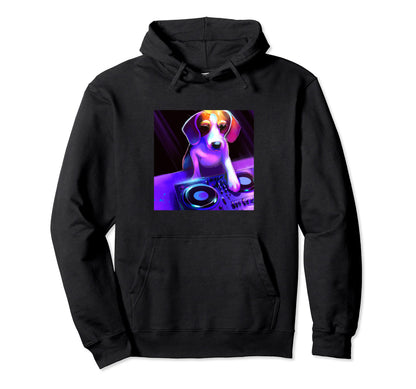 Beagle Dj Vaporwave Aesthetic Dog Hoodie - Trendy Graphic for Adults - T-Shirt, Sweatshirt, Hoodie