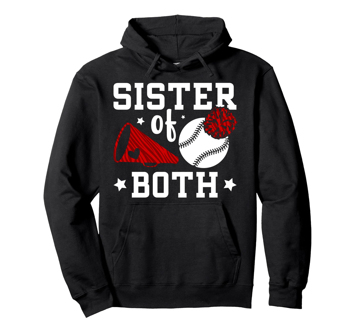 Sister Both Baseball And Cheer Sister Hoodie - Minimalist Print Unisex - T-Shirt, Sweatshirt, Hoodie