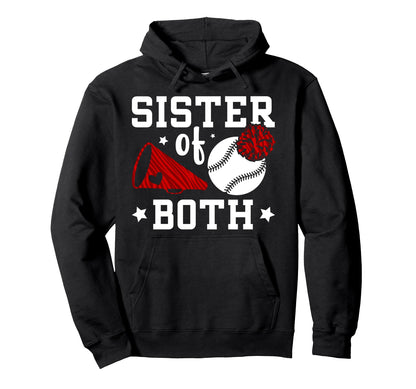 Sister Both Baseball And Cheer Sister Hoodie - Minimalist Print Unisex - T-Shirt, Sweatshirt, Hoodie