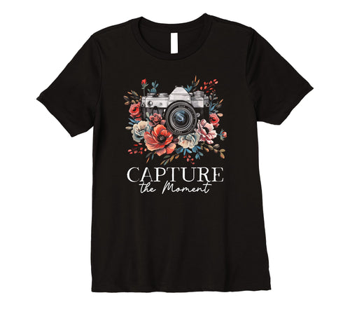 Womens Photographer Capture Moment T-Shirt - Minimalist Print for Adults - T-Shirt, Sweatshirt, Hoodie