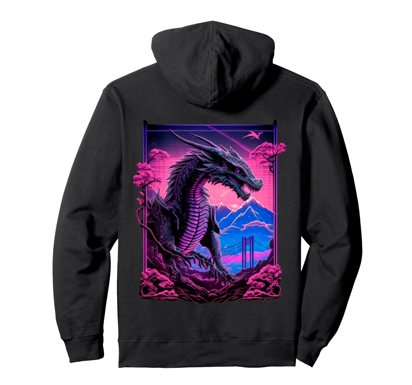 Backprint Japan Aesthetic Vaporwave Hoodie - Custom Art Print for Adults - T-Shirt, Sweatshirt, Hoodie