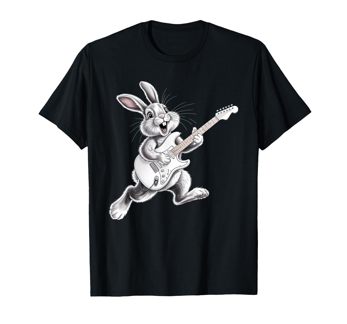 Rock Easter Bunny Guitar Player T-Shirt - Fun Novelty Design for Adults - T-Shirt, Sweatshirt, Hoodie