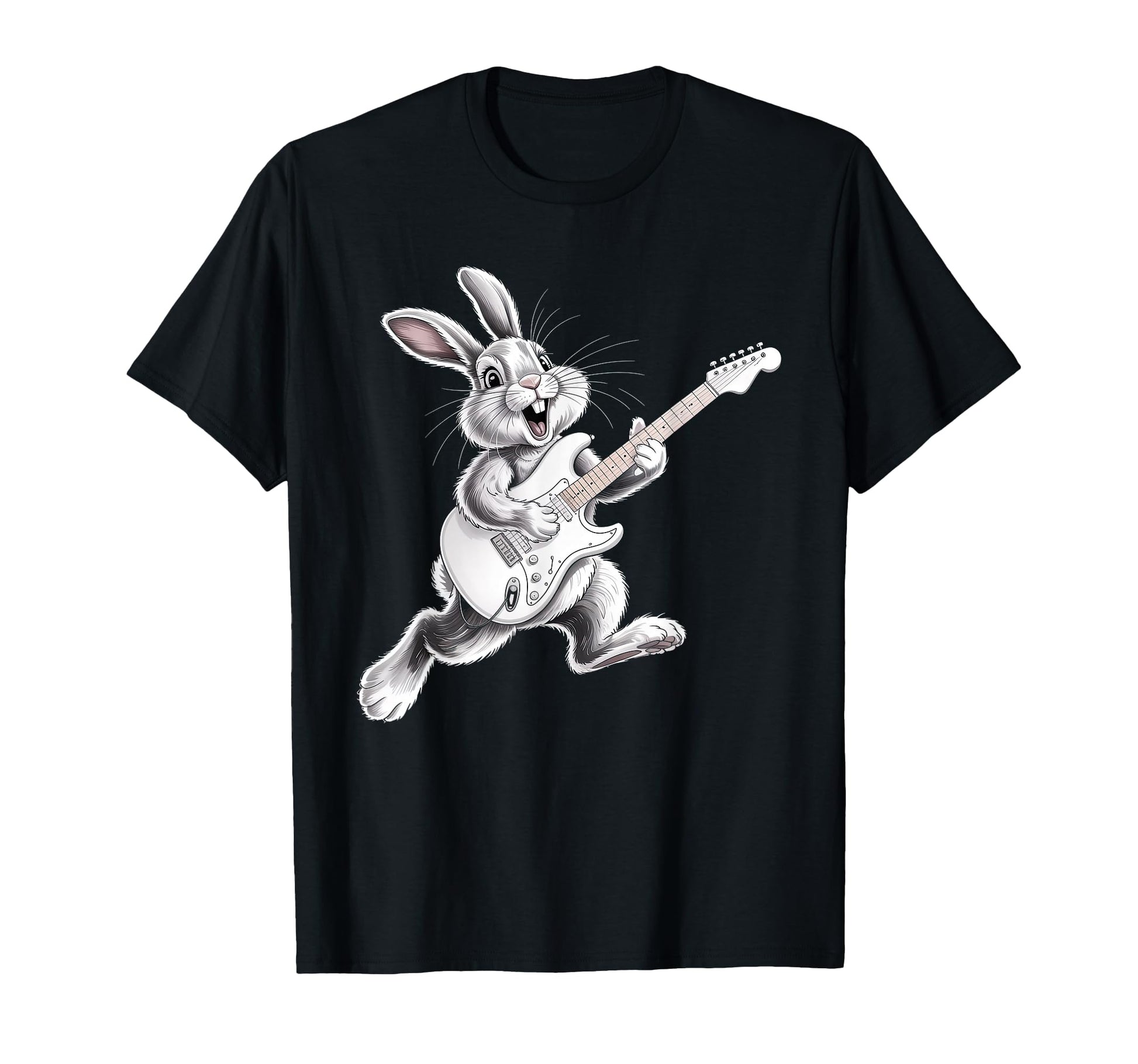 Rock Easter Bunny Guitar Player T-Shirt - Fun Novelty Design for Adults - T-Shirt, Sweatshirt, Hoodie