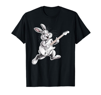 Rock Easter Bunny Guitar Player T-Shirt - Fun Novelty Design for Adults - T-Shirt, Sweatshirt, Hoodie