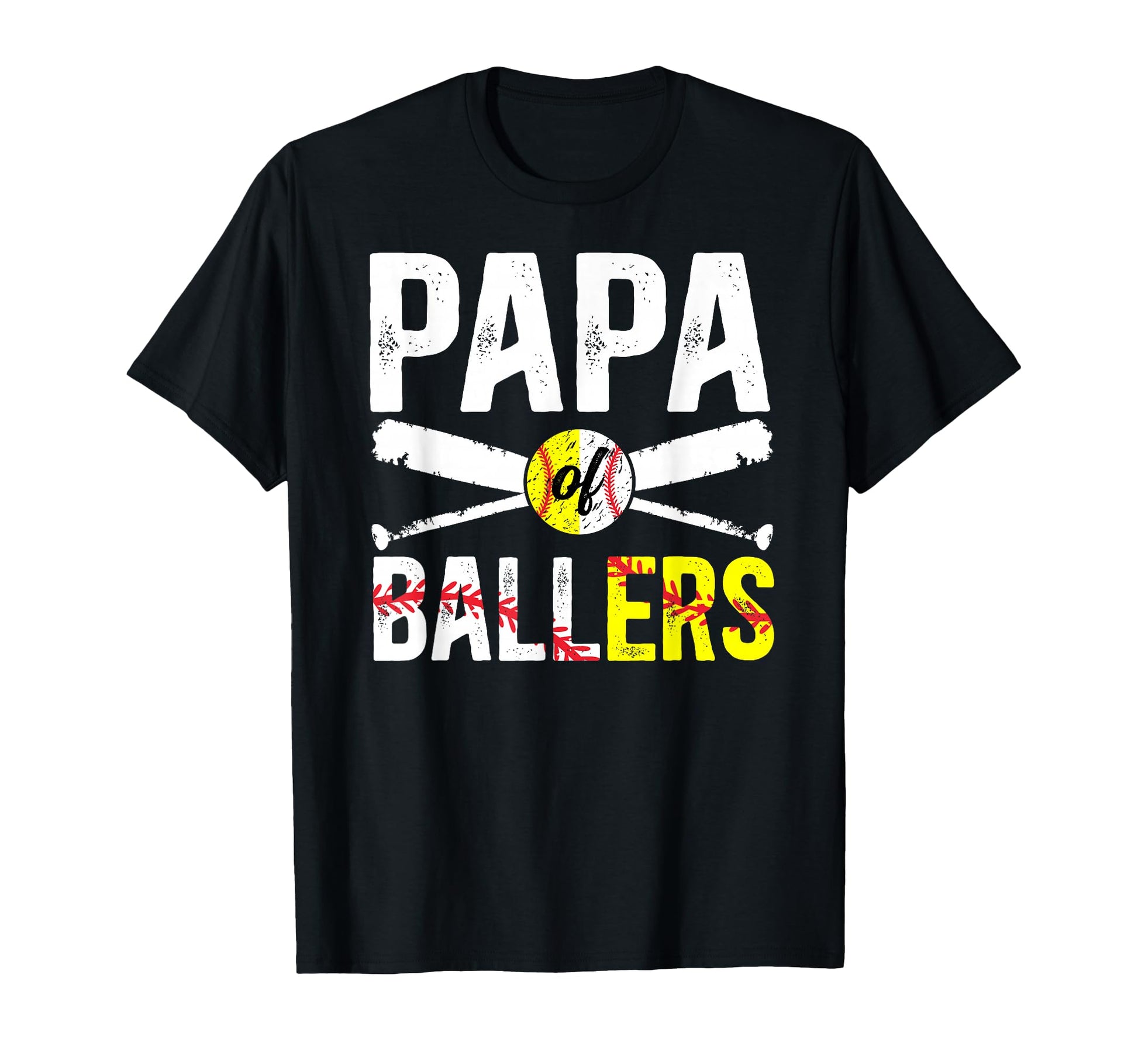 Papa Ballers Baseball Softball Papa Grandpa T-Shirt - Trendy Graphic Unisex - T-Shirt, Sweatshirt, Hoodie