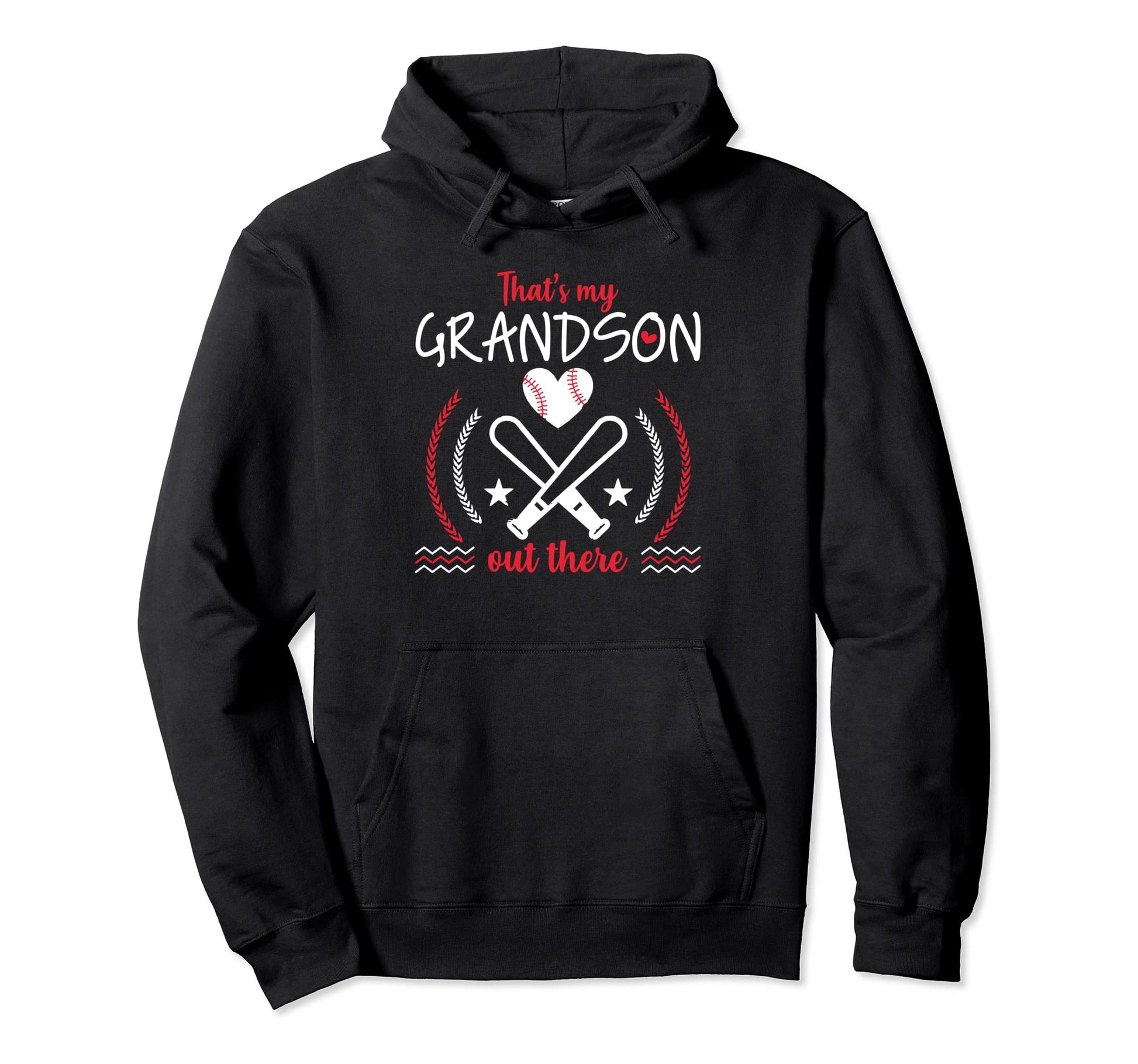 Thats My Grandson Out There Funny Baseball Hoodie - Graphic Print Unisex - T-Shirt, Sweatshirt, Hoodie