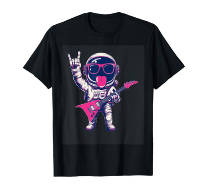 Astronaut Guitar Player Space Theme T-Shirt - Aesthetic Graphic for Adults - T-Shirt, Sweatshirt, Hoodie