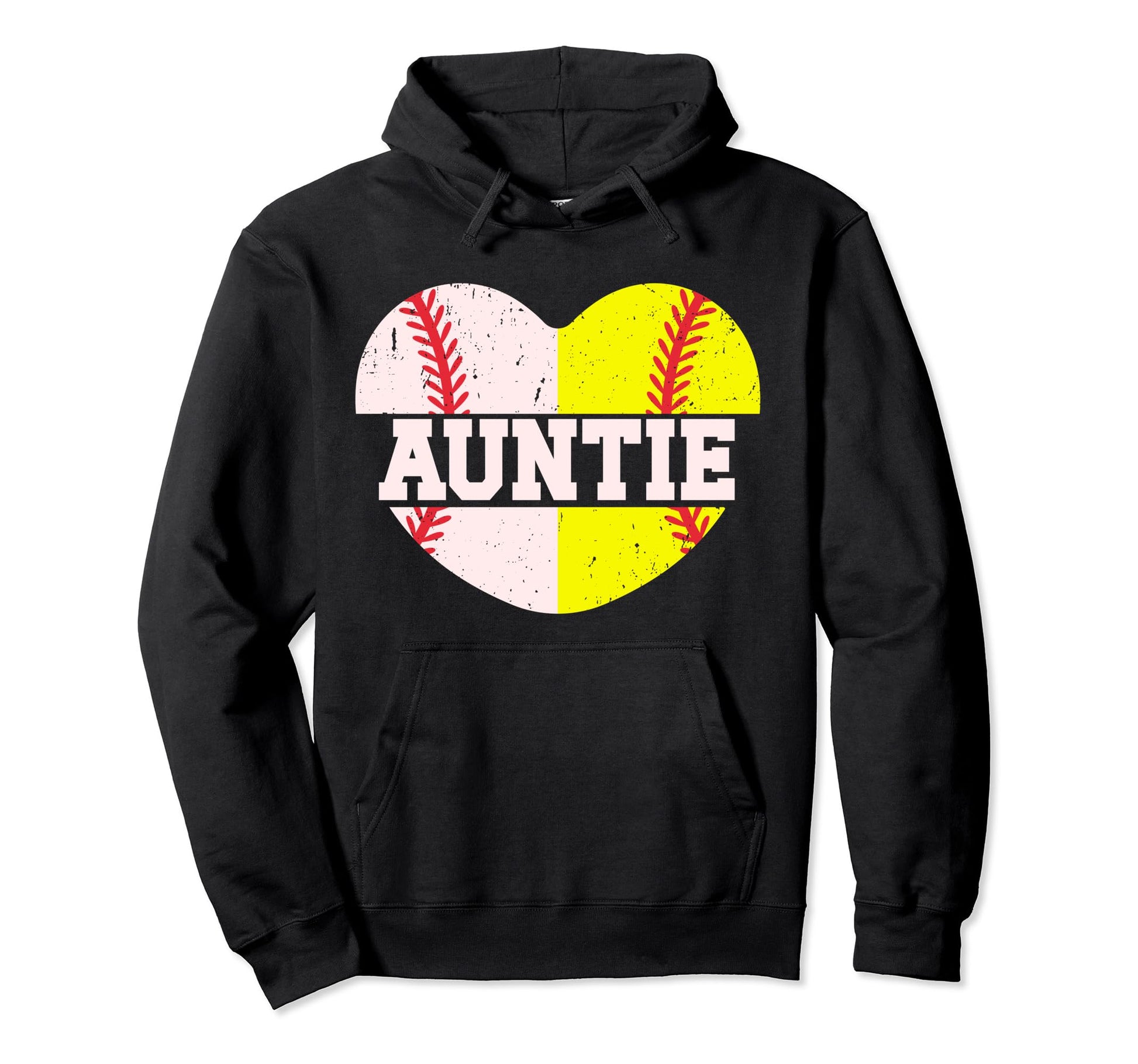 Auntie Baseball Softball Aunt Hoodie - Custom Art Print for Adults - T-Shirt, Sweatshirt, Hoodie