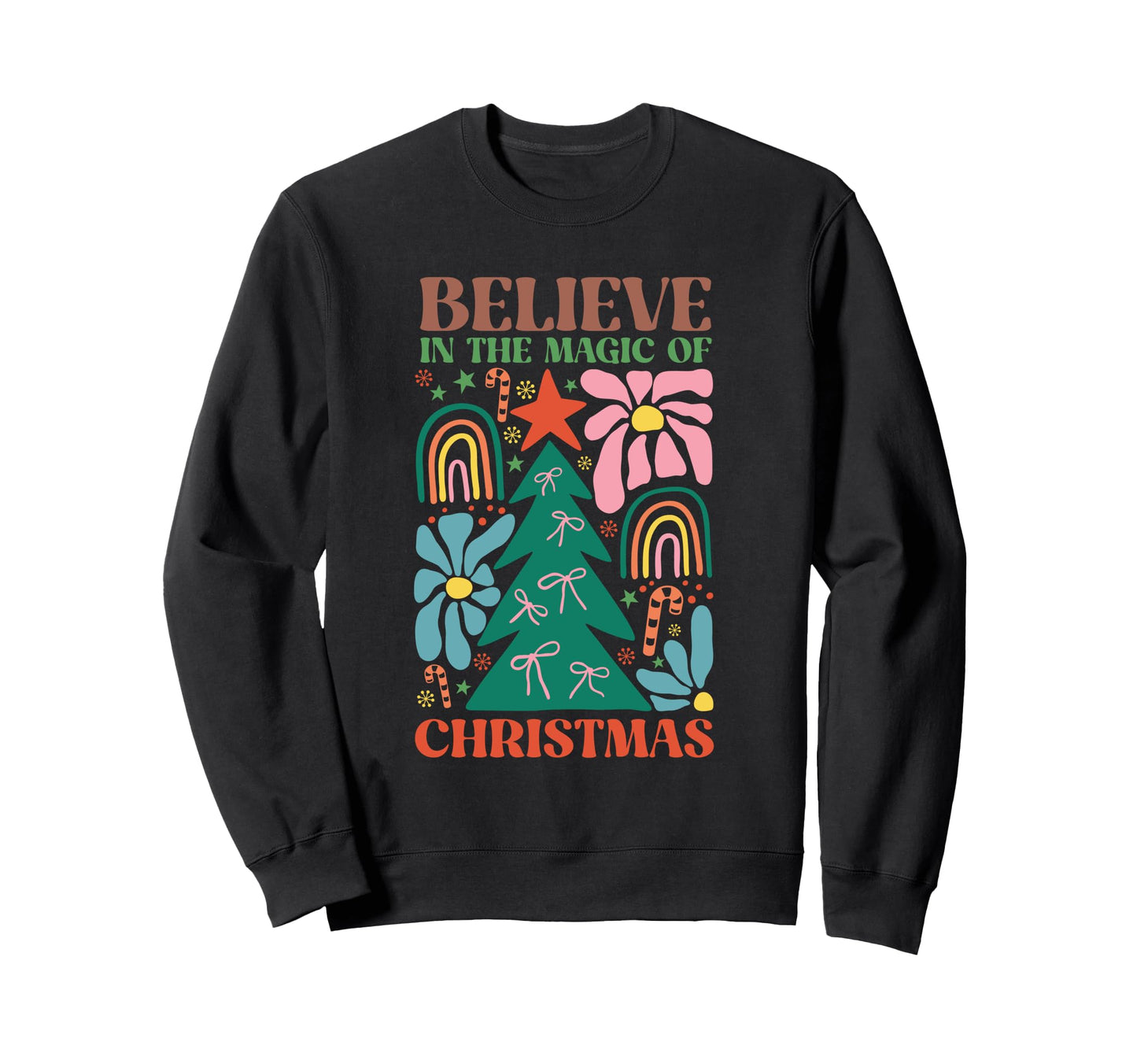 Boho Rainbow Tree Teens Holiday Sweatshirt - Streetwear Style for Adults - T-Shirt, Sweatshirt, Hoodie