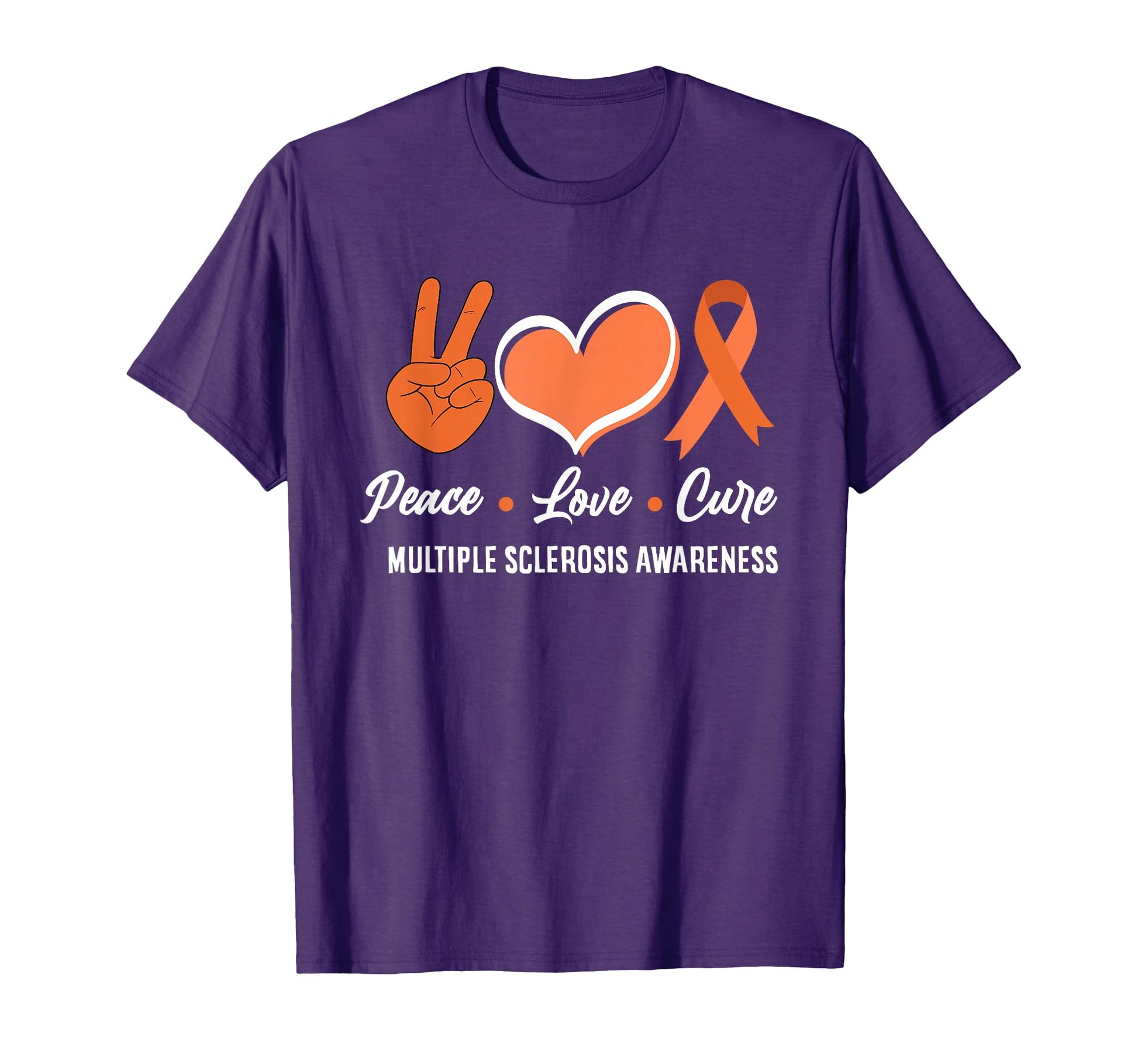 Ms Warrior Peace Love Cure Multiple T-Shirt - Minimalist Print for Adults - T-Shirt, Sweatshirt, Hoodie