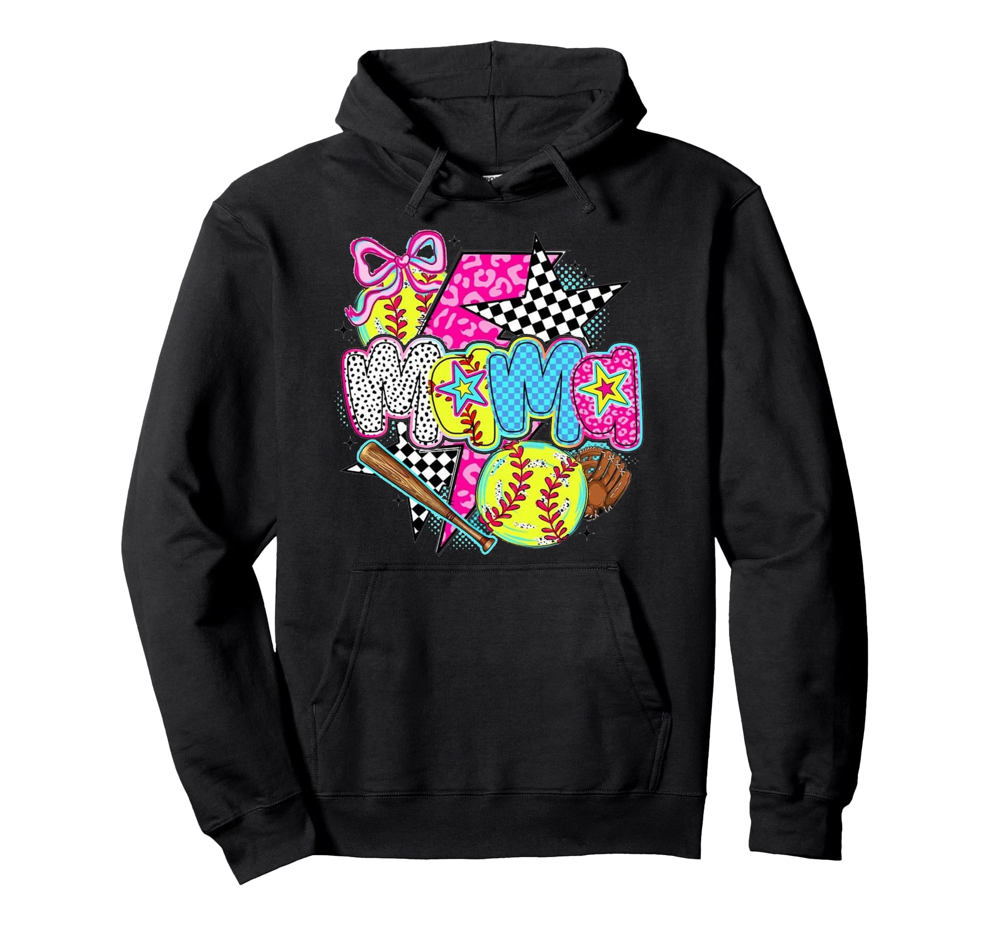 Softball Mama Game Day Leopard Hoodie - Minimalist Print for Adults - T-Shirt, Sweatshirt, Hoodie