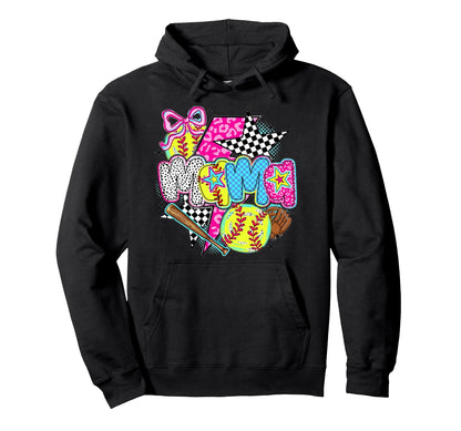 Softball Mama Game Day Leopard Hoodie - Minimalist Print for Adults - T-Shirt, Sweatshirt, Hoodie