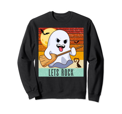 Lets Rock Halloween Ghost Sweatshirt - Casual Everyday Wear Men Women - T-Shirt, Sweatshirt, Hoodie
