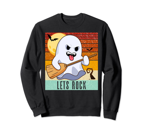 Lets Rock Halloween Ghost Sweatshirt - Casual Everyday Wear Men Women - T-Shirt, Sweatshirt, Hoodie