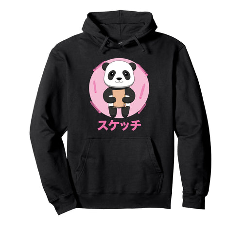 Panda Sketching Vaporwave Aesthetics Hoodie - Fun Novelty Design for Adults - T-Shirt, Sweatshirt, Hoodie
