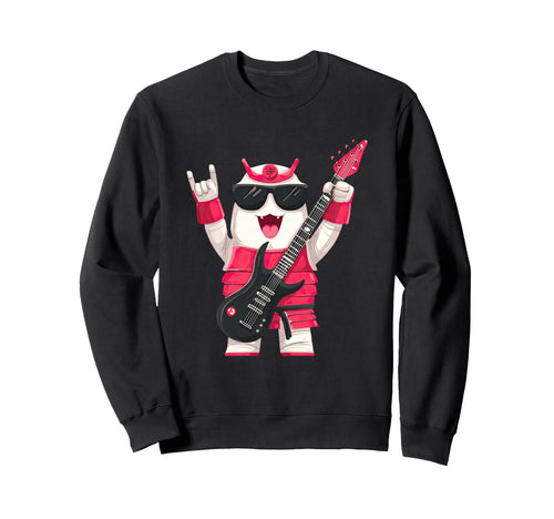 Funny Cartoon Samurai Guitar Player Sweatshirt - Trendy Graphic for Adults - T-Shirt, Sweatshirt, Hoodie
