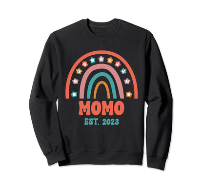 Momo Groovy Grandma Est 2023 Sweatshirt - Fun Novelty Design for Adults - T-Shirt, Sweatshirt, Hoodie