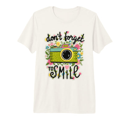 Camera Flowers Remember To Smile T-Shirt - Streetwear Style Unisex - T-Shirt, Sweatshirt, Hoodie