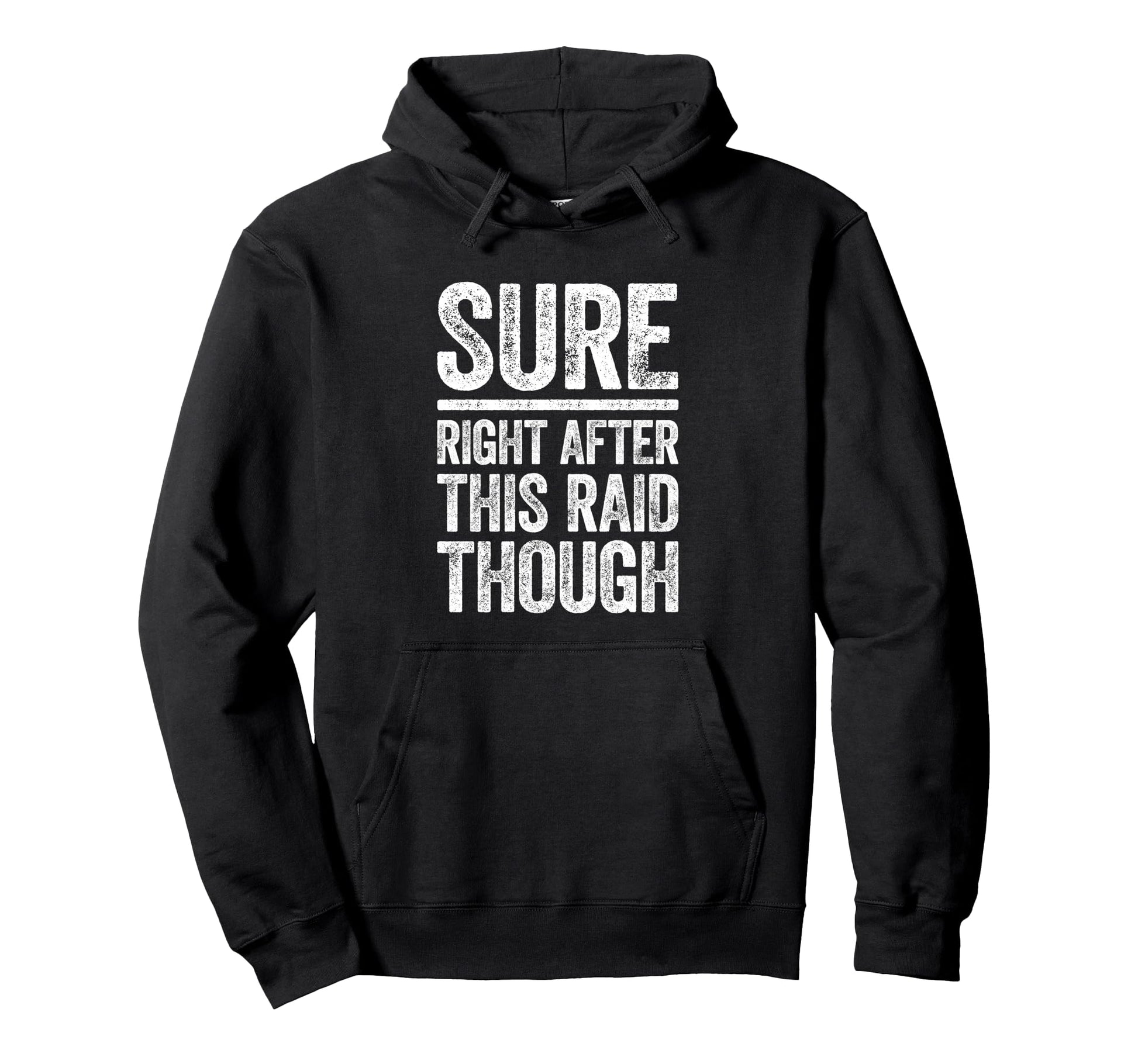 Sure Right After This Raid Though Hoodie - Fun Novelty Design Men Women - T-Shirt, Sweatshirt, Hoodie