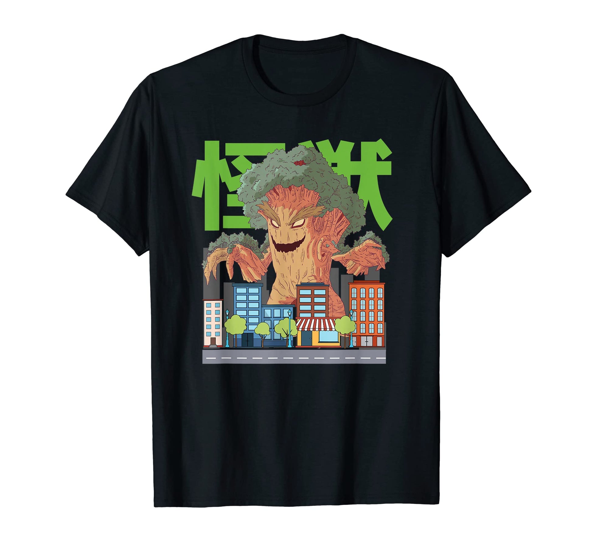 Anime Monster Cartoon Kanji Grunge T-Shirt - Custom Art Print Men Women - T-Shirt, Sweatshirt, Hoodie