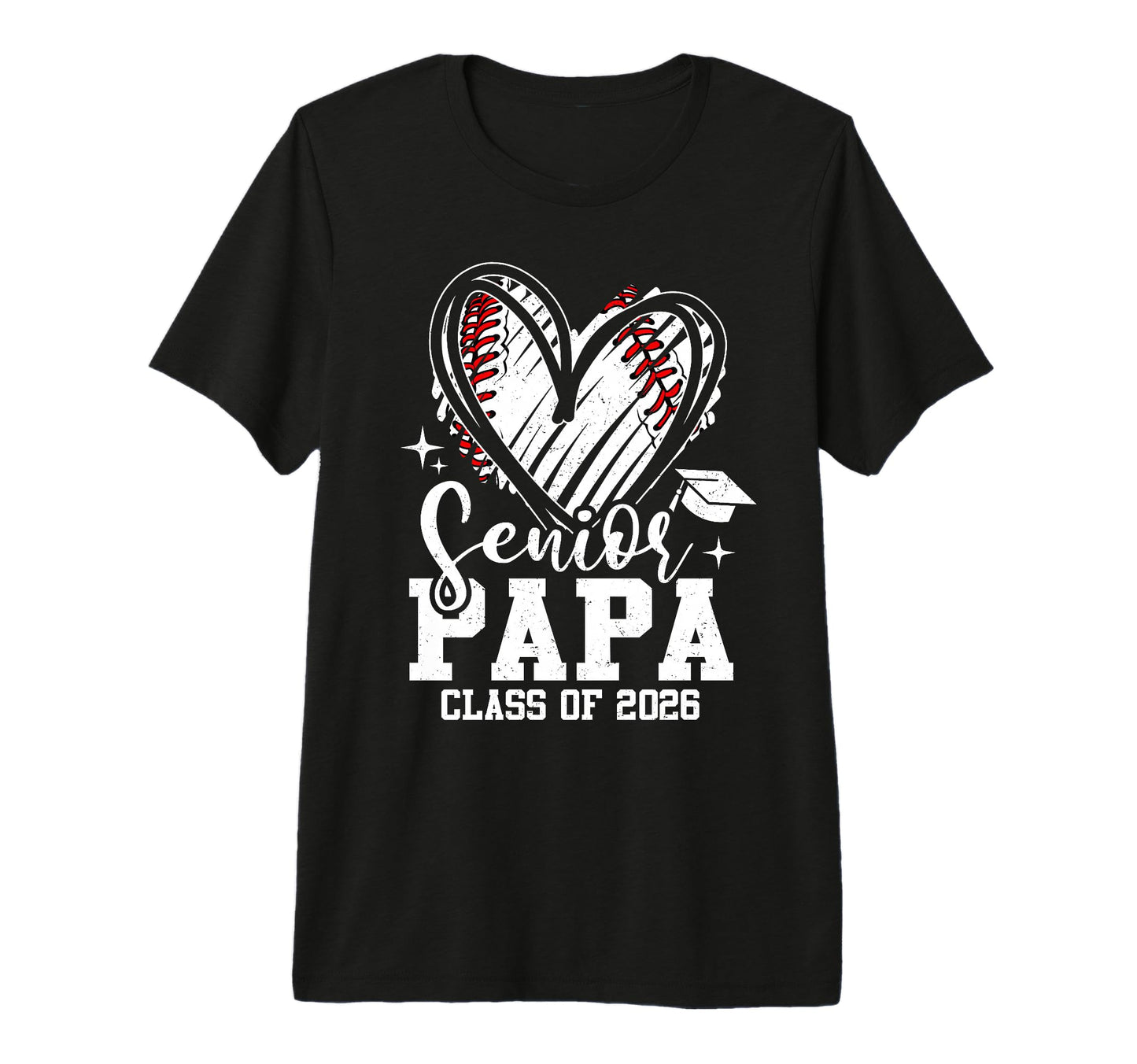 Senior Papa Class 2026 Baseball T-Shirt - Custom Art Print Unisex - T-Shirt, Sweatshirt, Hoodie