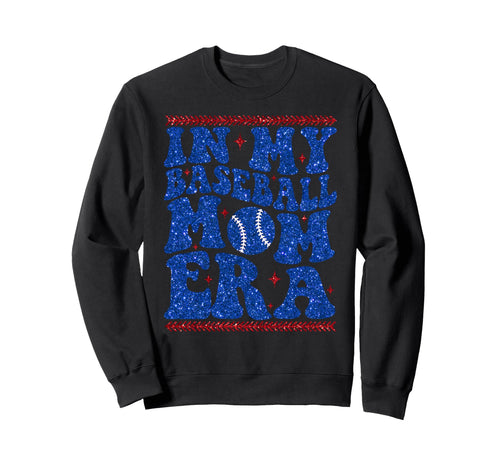 My Baseball Mom Era Groovy Baseball Sweatshirt - Unique Graphic for Adults - T-Shirt, Sweatshirt, Hoodie