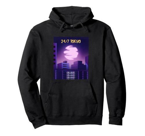 Aesthetic Tokyo 24 7 Lofi Hip Hop Hoodie - Novelty Apparel Unisex - T-Shirt, Sweatshirt, Hoodie