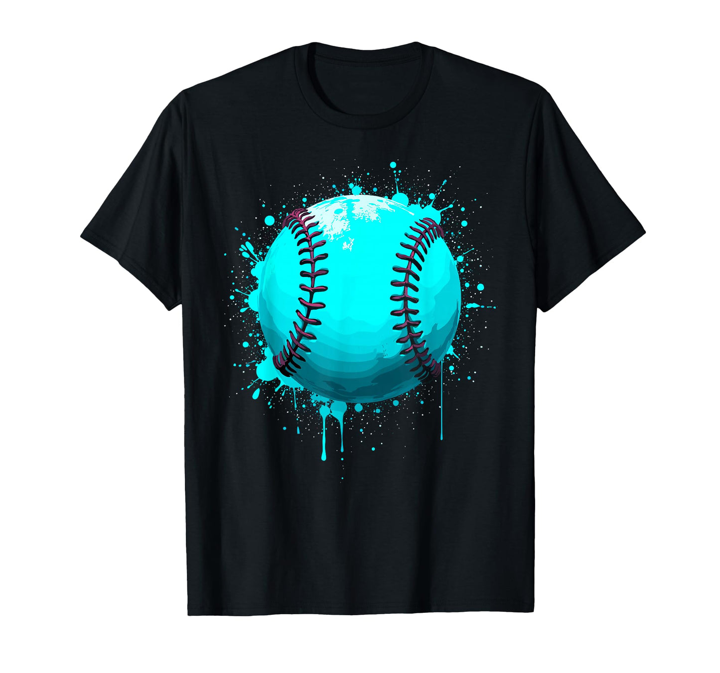 Paint Splash Baseball Ball Player Coach T-Shirt - Graphic Print Men Women - T-Shirt, Sweatshirt, Hoodie
