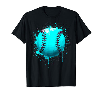 Paint Splash Baseball Ball Player Coach T-Shirt - Graphic Print Men Women - T-Shirt, Sweatshirt, Hoodie
