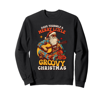 Gypsy Santa Guitarist Groovy Funky Sweatshirt - Graphic Print Men Women - T-Shirt, Sweatshirt, Hoodie