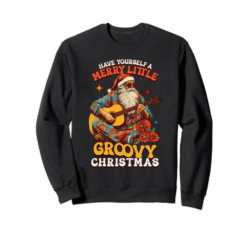 Gypsy Santa Guitarist Groovy Funky Sweatshirt - Graphic Print Men Women - T-Shirt, Sweatshirt, Hoodie