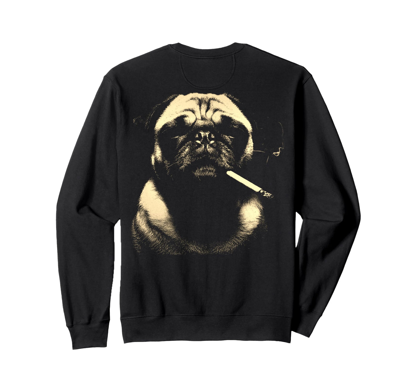 Pug Smoking Cigarette Grunge Meme Sweatshirt - Aesthetic Graphic Unisex - T-Shirt, Sweatshirt, Hoodie