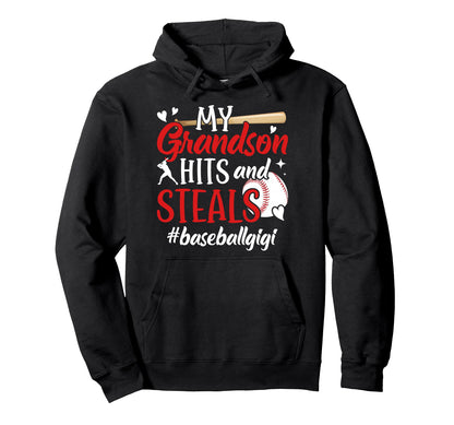 My Grandson Baseball Gigi Baseball Player Hoodie - Trendy Graphic Unisex - T-Shirt, Sweatshirt, Hoodie