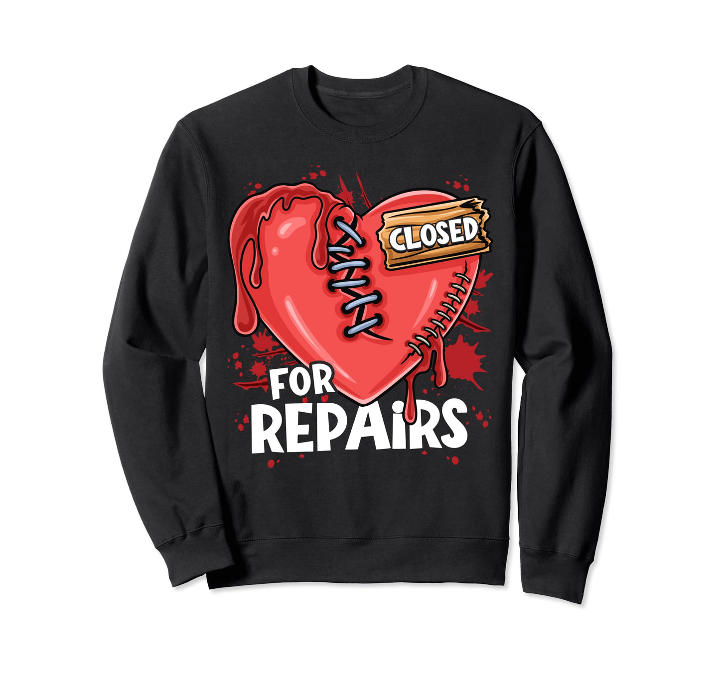 Sad Heartbreak Grunge Broken Sweatshirt - Casual Everyday Wear Men Women - T-Shirt, Sweatshirt, Hoodie