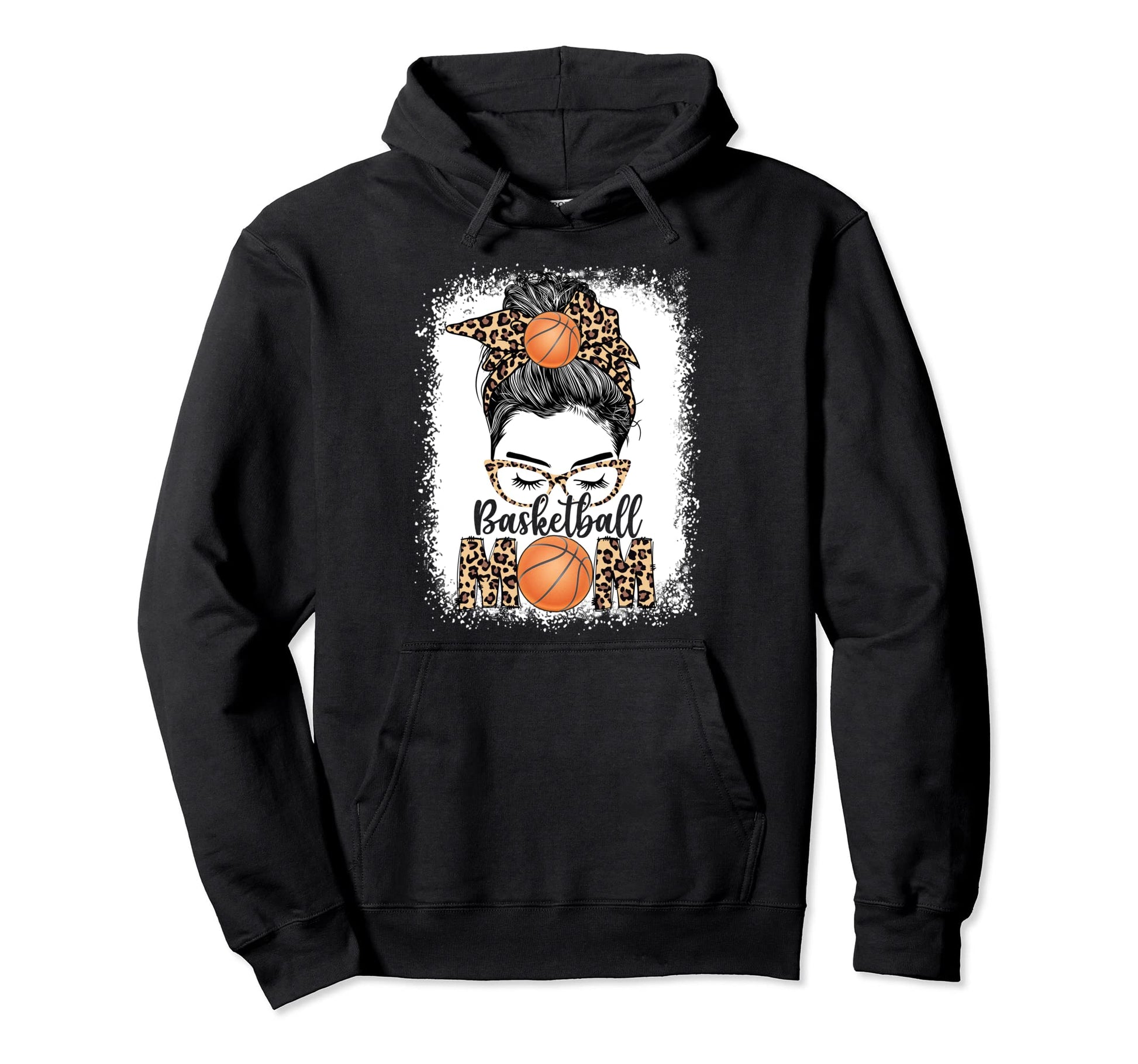 Basketball Mom Game Day Messy Bun Hoodie - Unique Graphic for Adults - T-Shirt, Sweatshirt, Hoodie