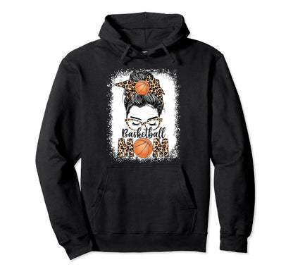 Basketball Mom Game Day Messy Bun Hoodie - Unique Graphic for Adults - T-Shirt, Sweatshirt, Hoodie