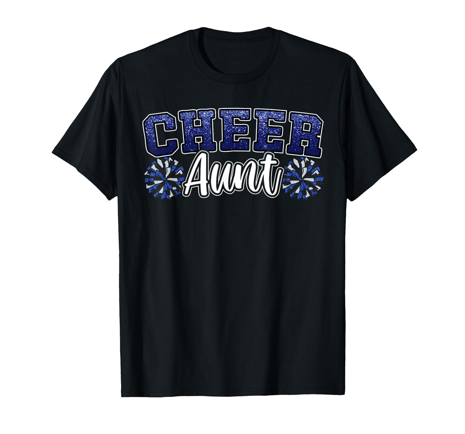 Loud Proud Cheer Aunt Blue Pom Poms T-Shirt - Streetwear Style Men Women - T-Shirt, Sweatshirt, Hoodie