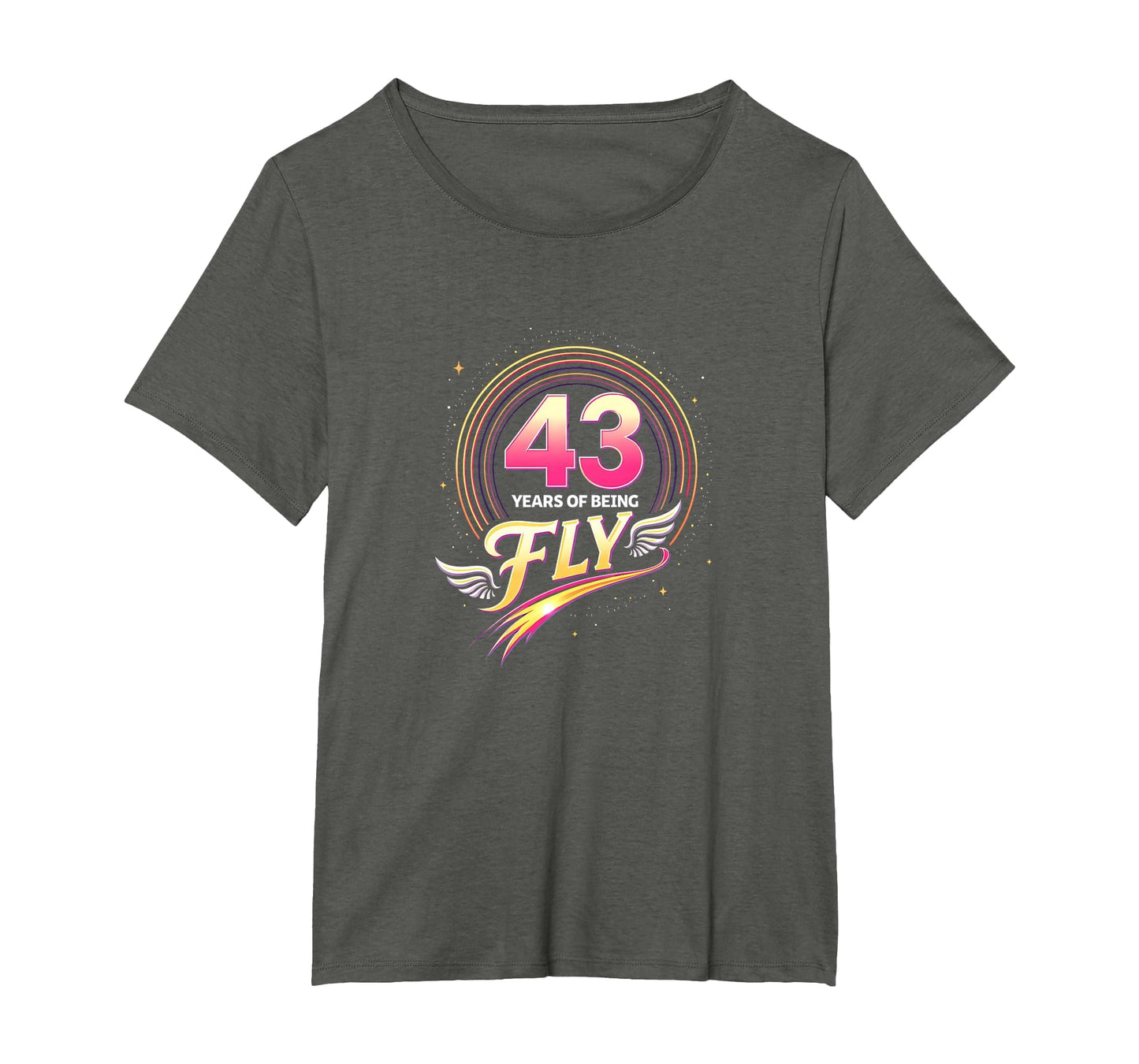 43 Years Being Fly Birthday Gift Wing T-Shirt - Unique Graphic Men Women - T-Shirt, Sweatshirt, Hoodie