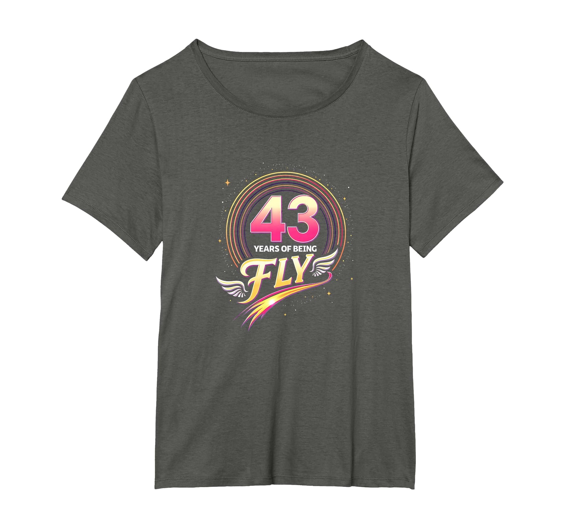 43 Years Being Fly Birthday Gift Wing T-Shirt - Unique Graphic Men Women - T-Shirt, Sweatshirt, Hoodie