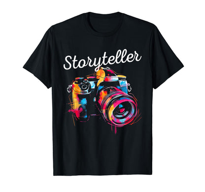 Photographer Storyteller Camera T-Shirt - Aesthetic Graphic Men Women - T-Shirt, Sweatshirt, Hoodie