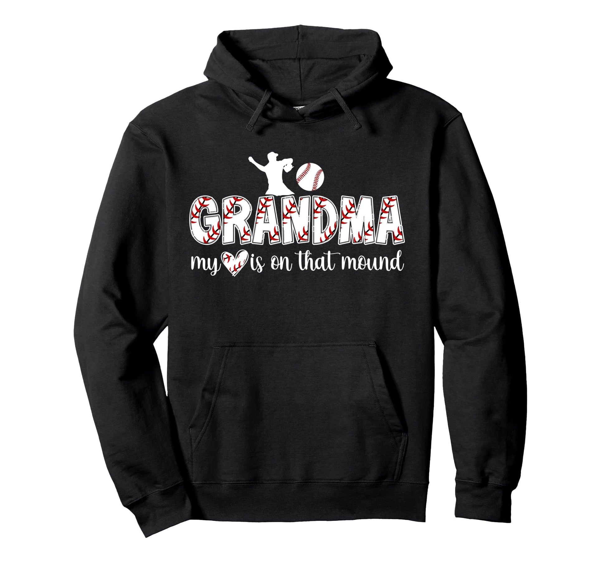 Proud Baseball Pitcher Grandma Hoodie - Aesthetic Graphic for Adults - T-Shirt, Sweatshirt, Hoodie