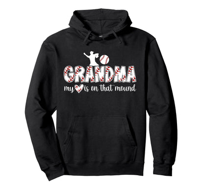 Proud Baseball Pitcher Grandma Hoodie - Aesthetic Graphic for Adults - T-Shirt, Sweatshirt, Hoodie