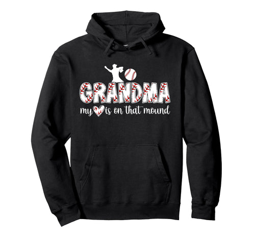 Proud Baseball Pitcher Grandma Hoodie - Aesthetic Graphic for Adults - T-Shirt, Sweatshirt, Hoodie