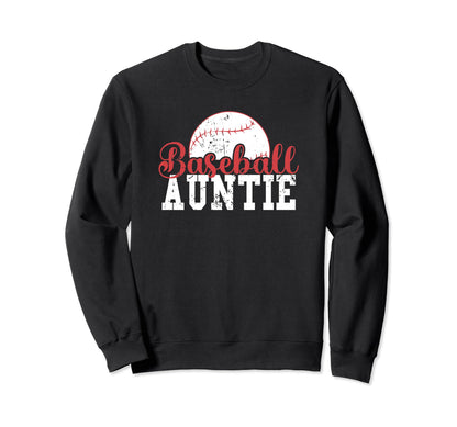 Baseball Auntie Aunt Sweatshirt - Minimalist Print Unisex - T-Shirt, Sweatshirt, Hoodie
