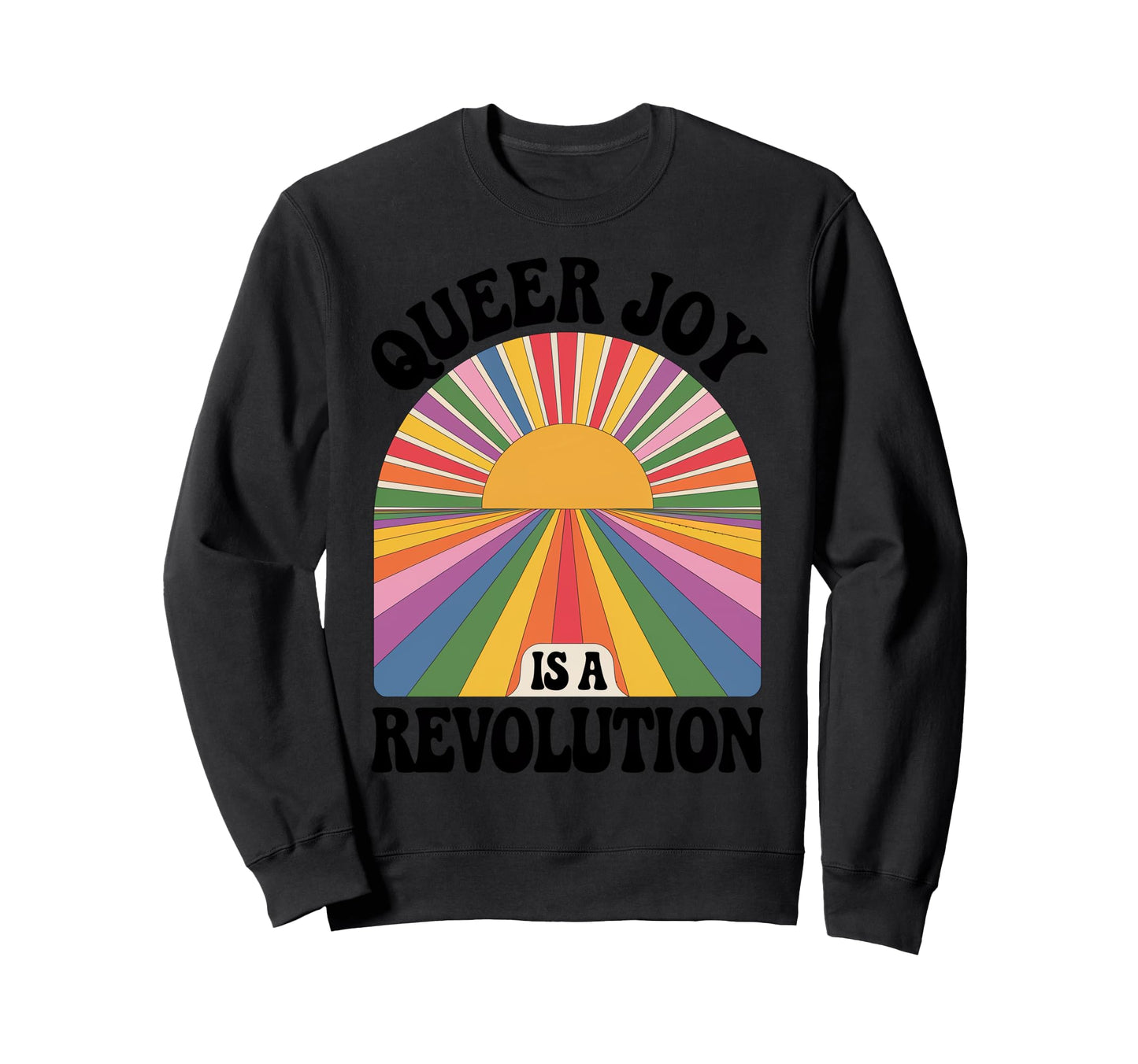 Sun Setting Into Rainbow Landscape Sweatshirt - Aesthetic Graphic Unisex - T-Shirt, Sweatshirt, Hoodie