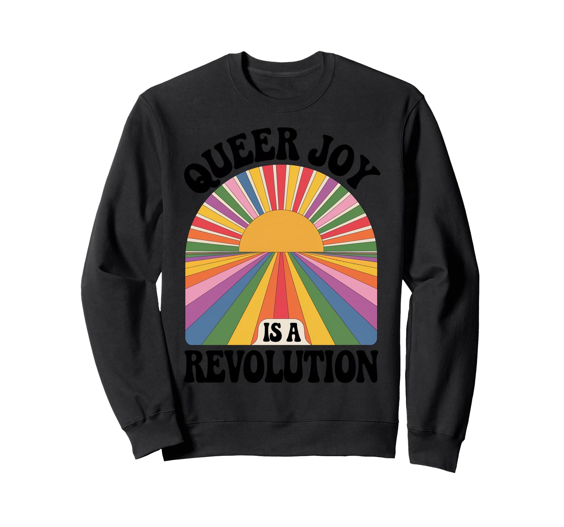 Sun Setting Into Rainbow Landscape Sweatshirt - Aesthetic Graphic Unisex - T-Shirt, Sweatshirt, Hoodie